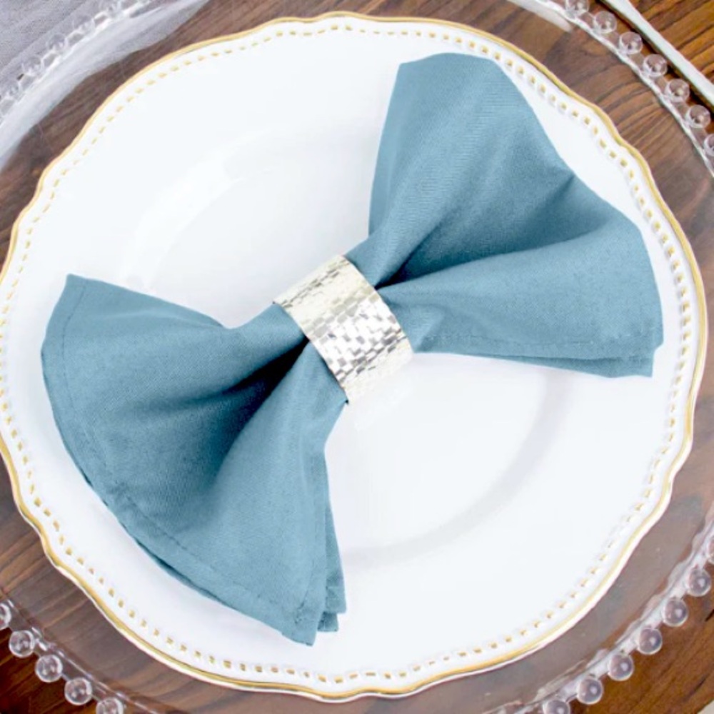 {NWT} 30 Pc Dusty Blue Seamless Cloth Dinner Napkins, Wrinkle Resistant